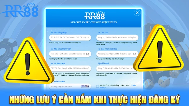 Những lưu ý cược thủ cần nắm khi thực hiện đăng ký RR88